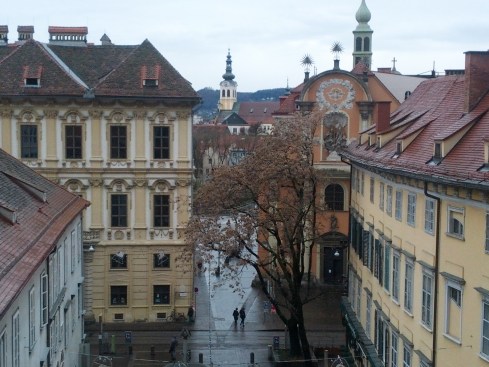 View from the hill in Graz City Center